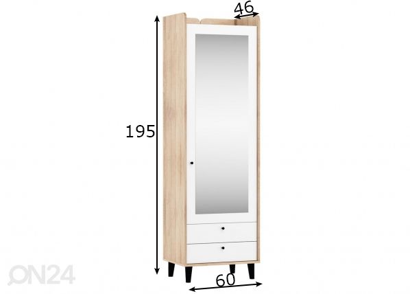 Riidekapp / esikukapp Glandore 60 cm mõõdud