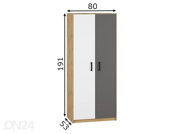 Riidekapp Firenze 80 cm mõõdud