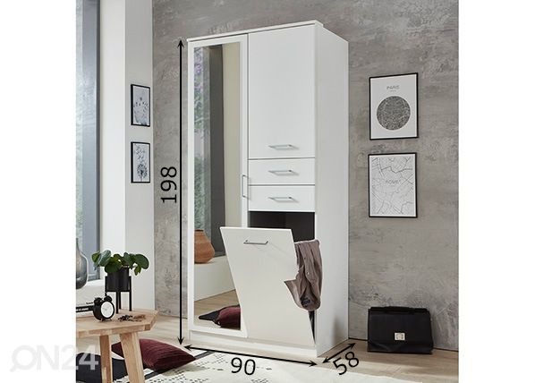 Riidekapp Frankfurt 90 cm mõõdud