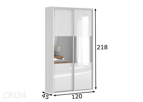 Riidekapp Franziska 120 cm mõõdud
