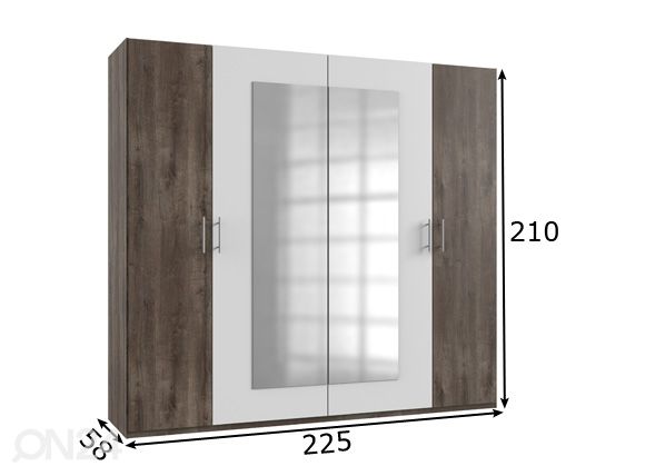Riidekapp Franziska 225 cm mõõdud