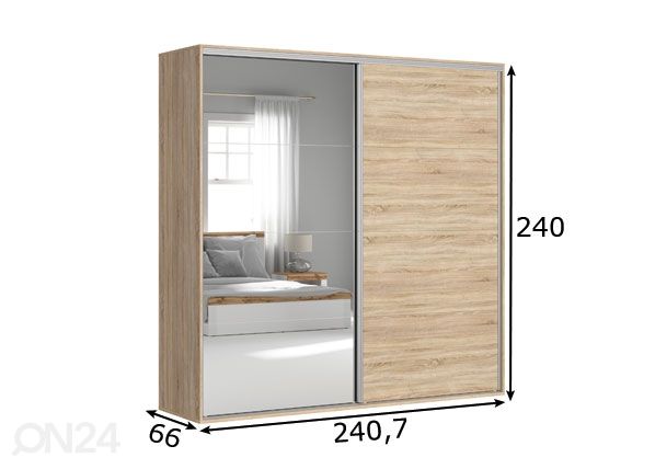 Riidekapp Franziska 240 cm mõõdud