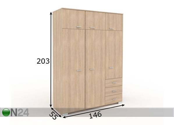 Riidekapp Galaxy mõõdud