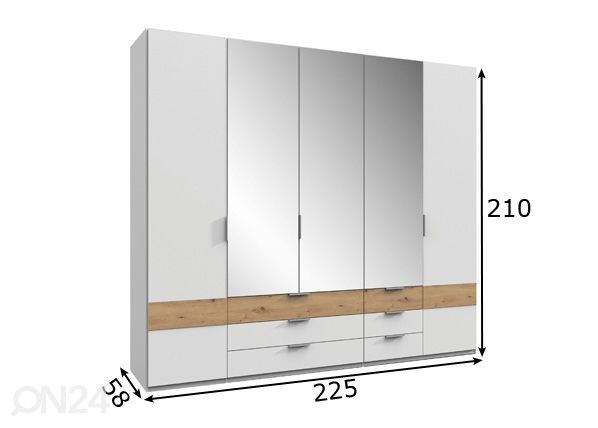 Riidekapp Gibraltar 225 cm mõõdud