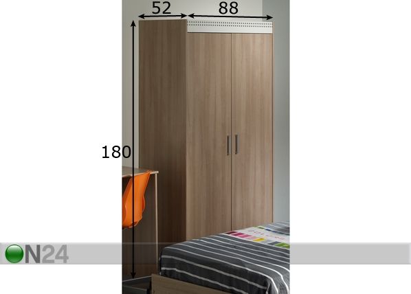 Riidekapp Giga 2 uksega mõõdud