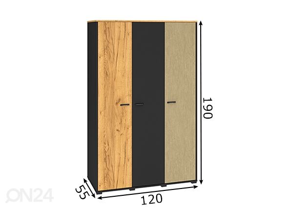 Riidekapp Gotland 120 cm mõõdud