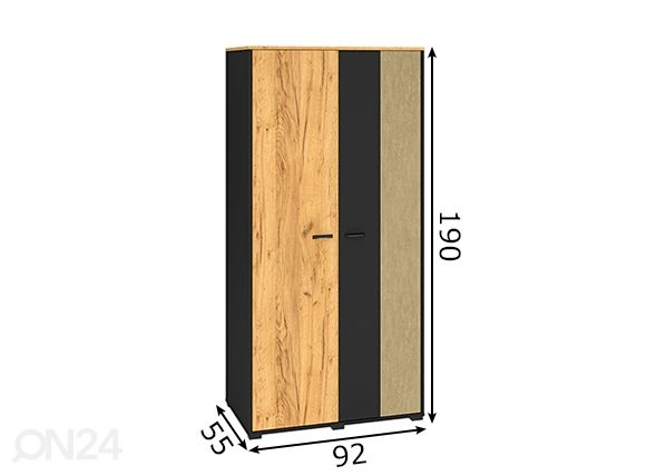 Riidekapp Gotland 92 cm mõõdud