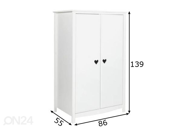 Riidekapp Heart mõõdud