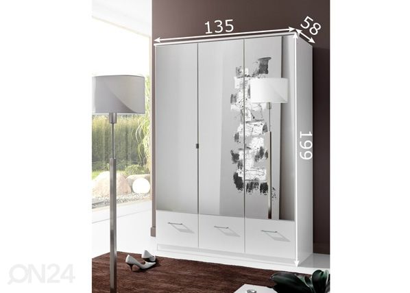 Riidekapp Imago 135 cm mõõdud