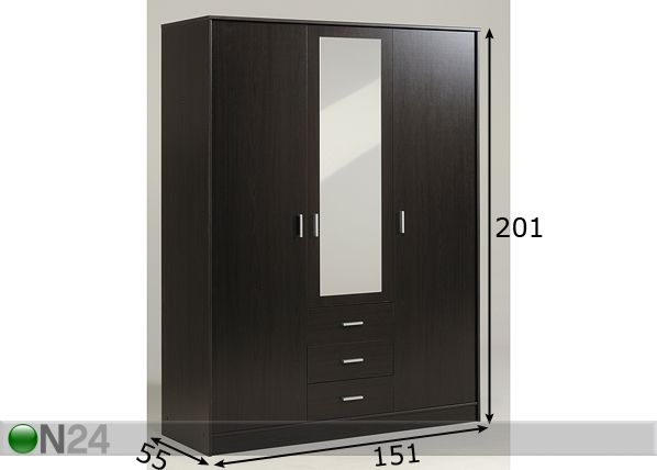 Riidekapp Initial wenge mõõdud