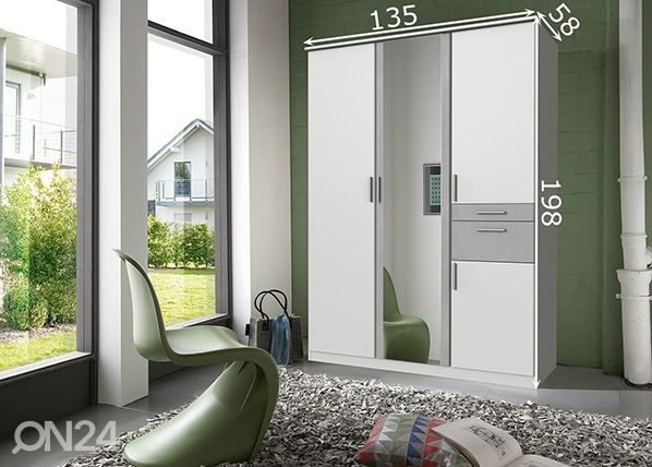 Riidekapp Koblenz 135 cm mõõdud