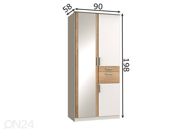 Riidekapp Koblenz 90 cm mõõdud