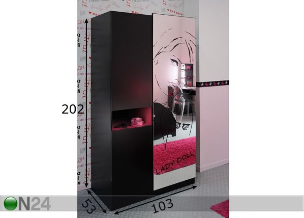 Riidekapp Lady Doll mõõdud
