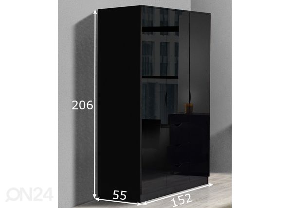 Riidekapp Letty black mõõdud