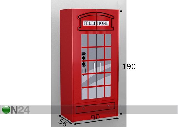 Riidekapp London Bus mõõdud