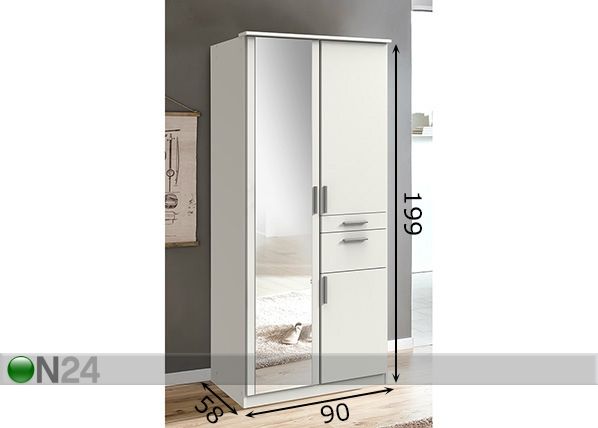 Riidekapp Mainz 90 cm mõõdud
