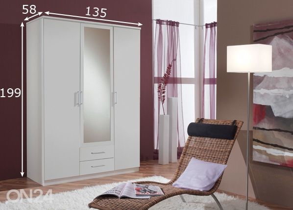 Riidekapp Osaka 135 cm mõõdud