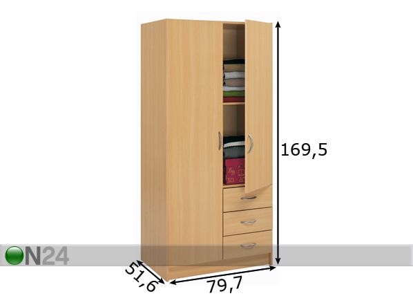 Riidekapp Osiris mõõdud