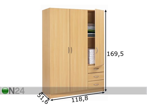 Riidekapp Osiris mõõdud