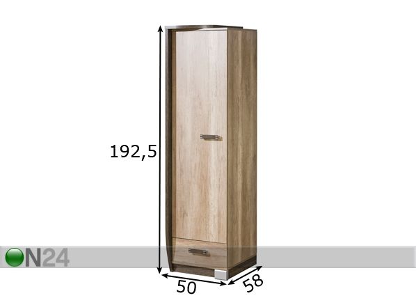 Riidekapp R17L mõõdud