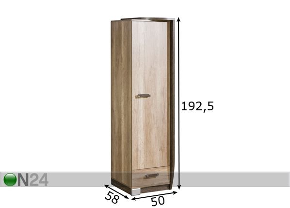 Riidekapp R17P mõõdud