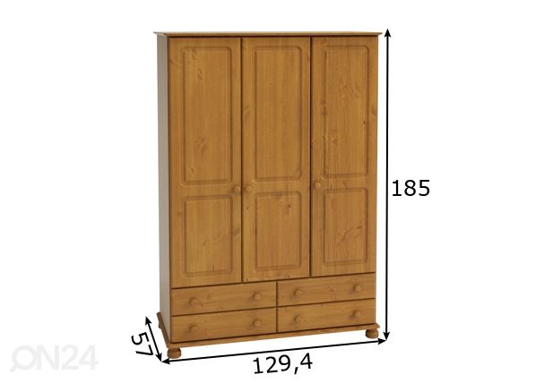 Riidekapp Richmond 302 mõõdud