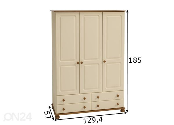 Riidekapp Richmond 302 mõõdud