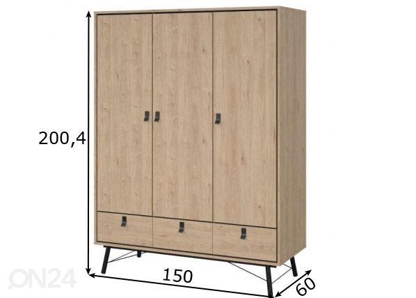 Riidekapp Ry 150 cm mõõdud
