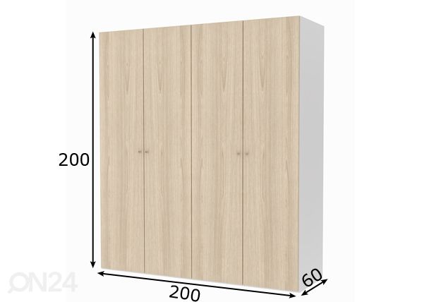 Riidekapp Save h200 cm mõõdud