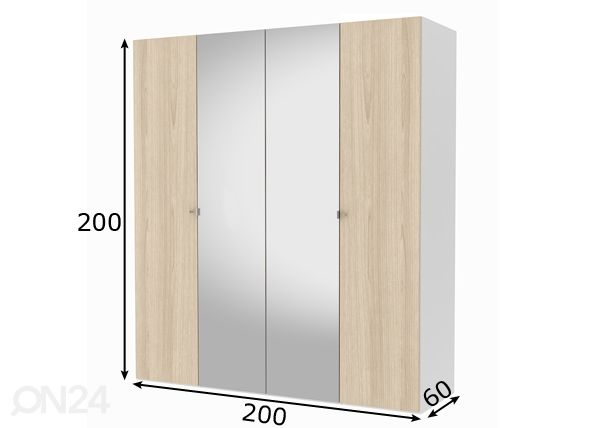 Riidekapp Save h200 cm mõõdud