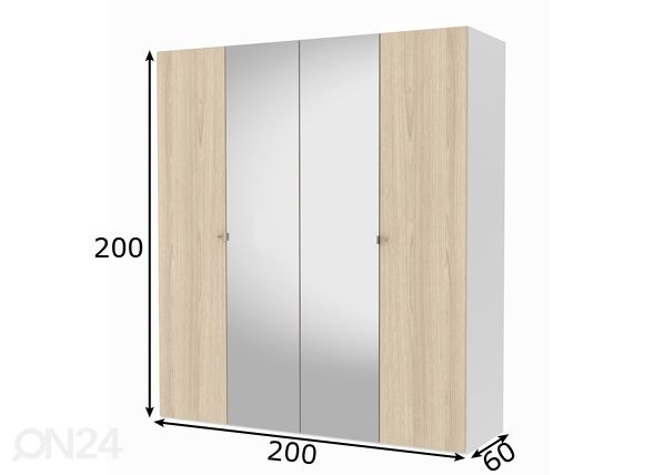 Riidekapp Save h200 cm mõõdud