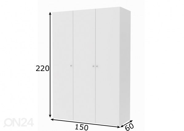 Riidekapp Save h220 cm mõõdud