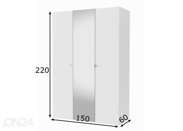Riidekapp Save h220 cm mõõdud