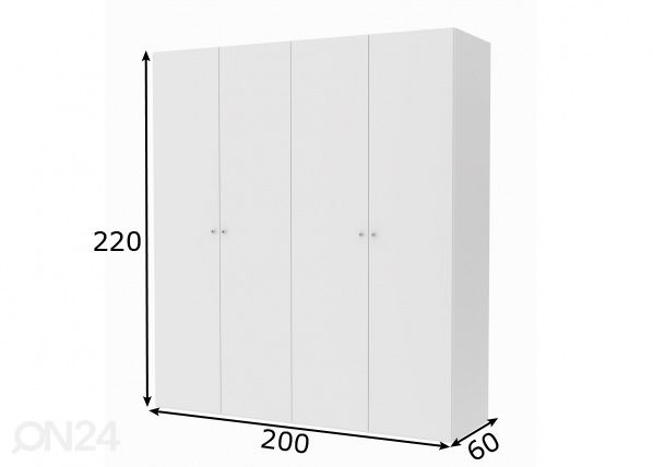 Riidekapp Save h220 cm mõõdud