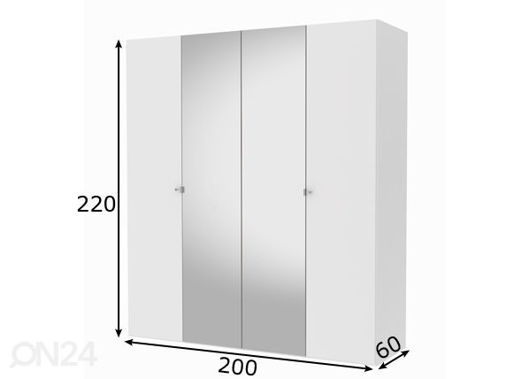 Riidekapp Save h220 cm mõõdud