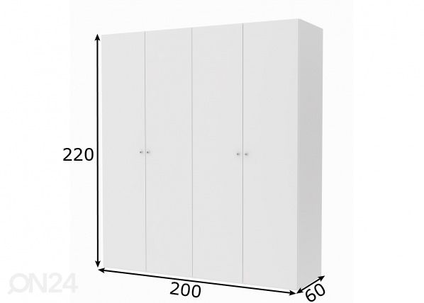 Riidekapp Save h220 cm mõõdud