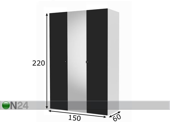Riidekapp Save h220 cm mõõdud