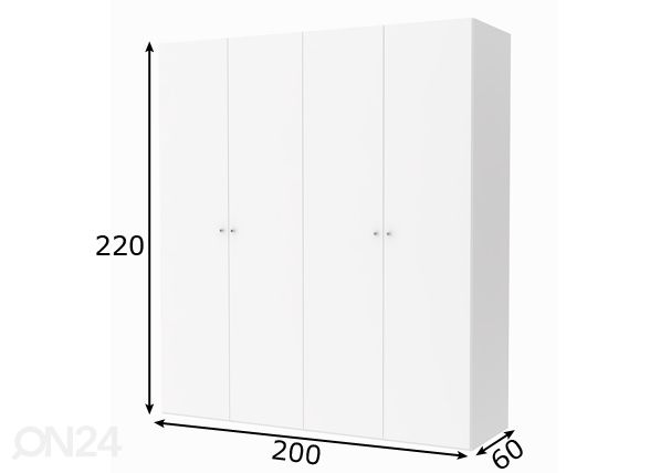 Riidekapp Save h220 cm mõõdud