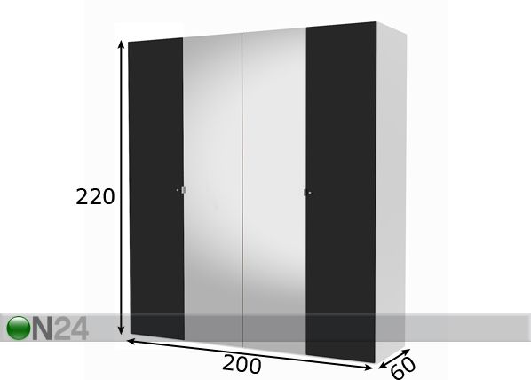 Riidekapp Save h220 cm mõõdud