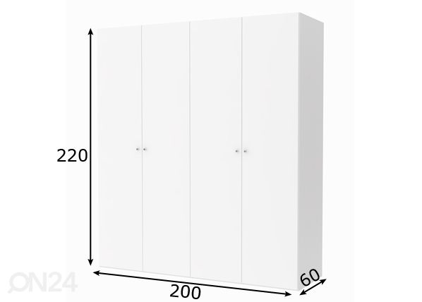 Riidekapp Save h220 cm mõõdud