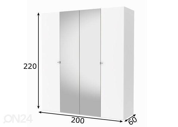 Riidekapp Save h220 cm mõõdud