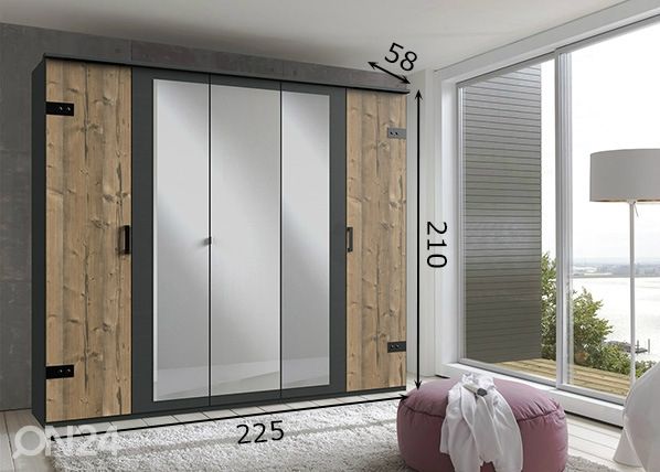 Riidekapp Stockholm 225 cm mõõdud