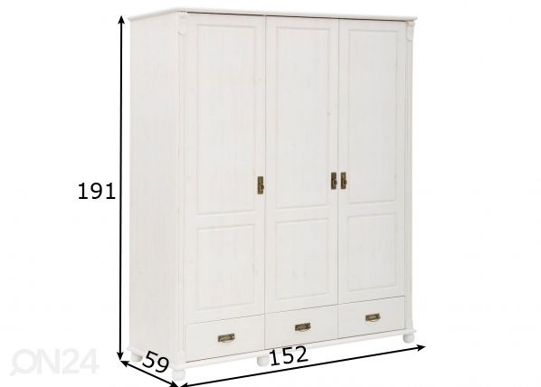 Riidekapp Tessin 152 cm mõõdud
