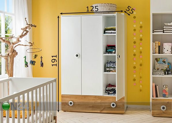 Riidekapp Töre 125 cm mõõdud