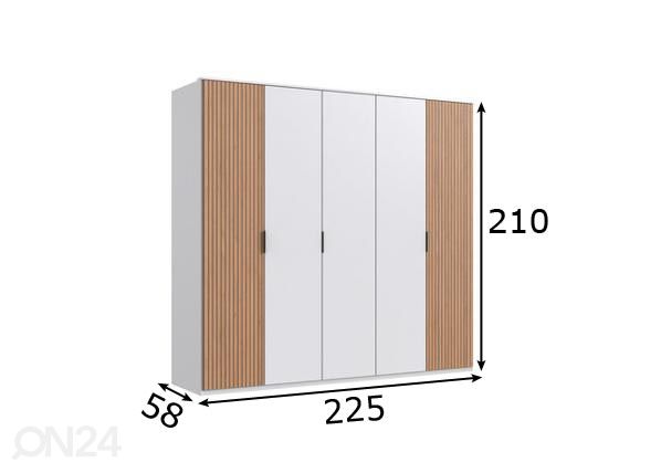 Riidekapp Tunis 225 cm mõõdud