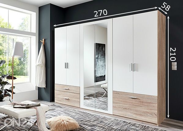 Riidekapp Venlo 270 cm mõõdud
