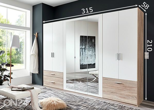 Riidekapp Venlo 315 cm mõõdud