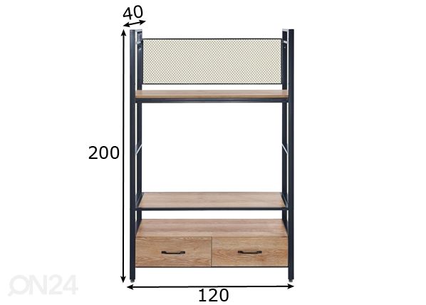 Riiul 120x200 cm mõõdud