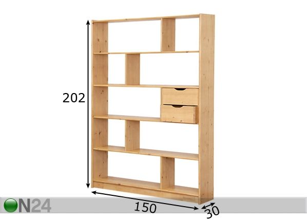 Riiul 150x202 cm mõõdud