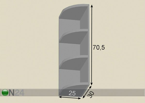 Riiul 25 cm mõõdud